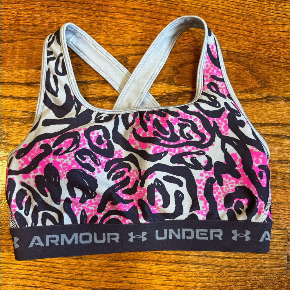 Under Armour compression multi color sports bra size med